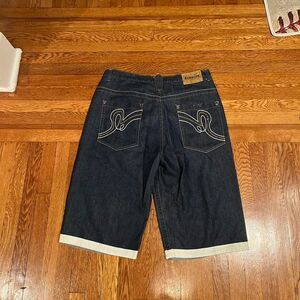 Y2K raw‎ blue baggy jorts
